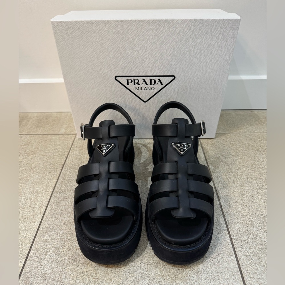 Prada Black Cage Sandals size 40 - Picture 4 of 17